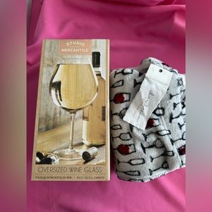 Wine PJ bottoms and Oversized wine glass